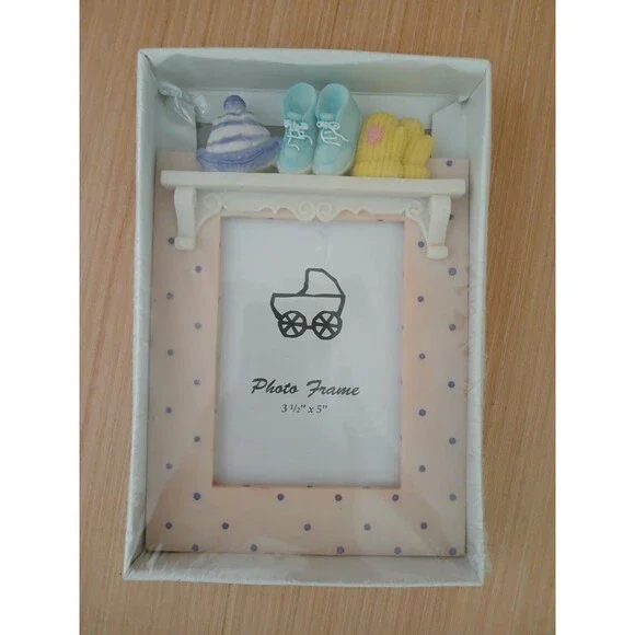 NEW Midwestern Home Products Cute Baby Picture Frame Newborn Holds 3.5x5 Picture - Picture 2 of 8